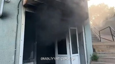 Yasamalda obyektdəki yanğın söndürüldü - VİDEO