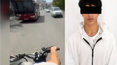 Təhlükəli motosiklet sürücüsünü polis saxladı