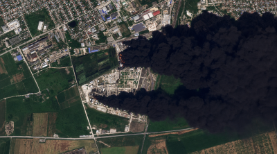 Slavyansk neft emalı zavodu dron hücumundan sonra - VİDEO