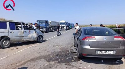 Ağdamda AĞIR QƏZA - Yaralılar var - FOTO