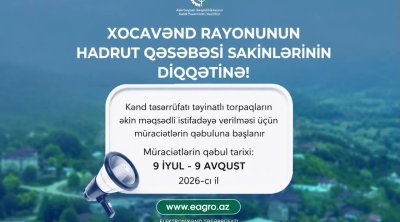 Hadrut sakinlərinin NƏZƏRİNƏ! - Qəbul başlanılır