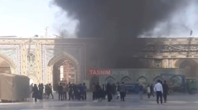 Xameneyinin dəfn olunduğu ziyarətgah yandı &ndash; VİDEO