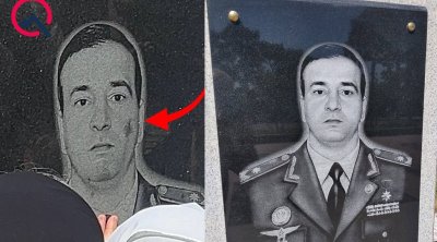 Polad Həşimovun məzar daşındakı nöqsan aradan qaldırıldı– Foto