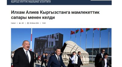 Qırğızıstan mediası Prezident İlham Əliyevin bu ölkəyə dövlət səfərini geniş işıqlandırıb - FOTO
