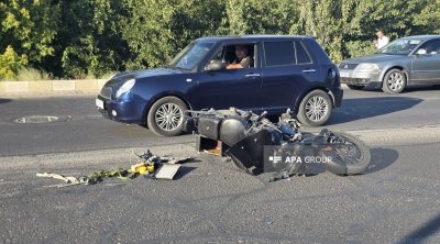 Naxçıvanda avtomobil iki motosikletlə toqquşdu - FOTO