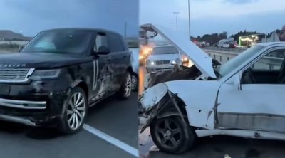 “Mercedes”lə “Range Rover” toqquşdu- Video