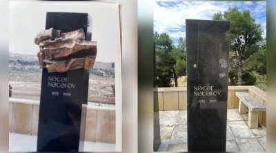 Mərhum jurnalistin məzarından bürünc barelyef oğurlandı
