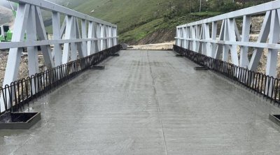 Qusarda sel sularının zədələdiyi yol və körpülər bərpa edildi