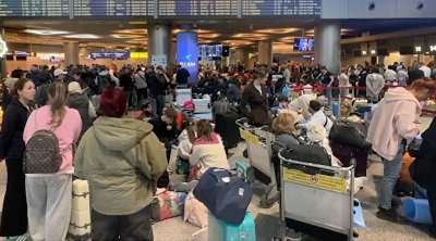 Moskva aeroportları bu gecə - Video