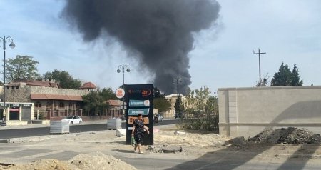 Bakıda güclü YANĞIN: Yol bağlandı – FOTO/VİDEO - YENİLƏNİB