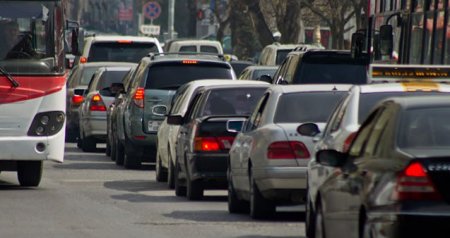 Bakıda tıxac olan yollar - SİYAHI