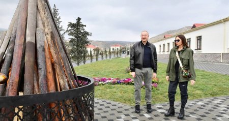 Prezident və Birinci xanım Ağdərədə tonqal ALOVLANDIRDILAR