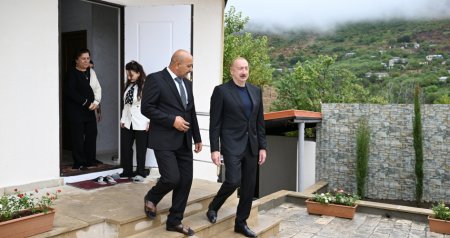 İlham Əliyev Xocavənd rayonunun Sos kəndinə getdi - FOTO