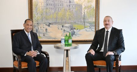 İlham Əliyev Nyu-Yorkda ABŞ Ticarət Palatasının baş vitse-prezidenti ilə görüşüb - FOTO