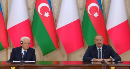 Azərbaycan və İtaliya prezidentləri mətbuata bəyanatlarla ÇIXIŞ EDİBLƏR - VİDEO
