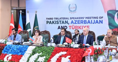 Azərbaycan-Pakistan-Türkiyə Parlament sədrləri arasında ÜÇTƏRƏFLİ GÖRÜŞ – FOTO