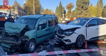 Gəncədə ağır qəza - 1 ölü, 4 yaralı var – FOTO/VİDEO