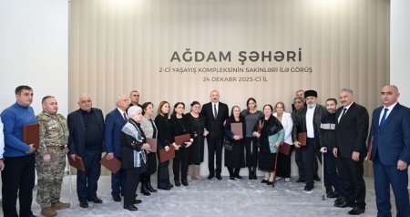 Prezident və birinci xanım Ağdama köçən sakinlərlə görüşdü - FOTO/VİDEO