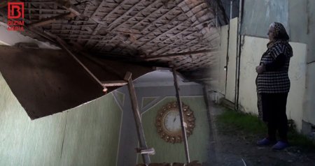 Şabranda evin damı ÇÖKDÜ - Ailə ölüm təhlükəsi ilə üz-üzə - VİDEO