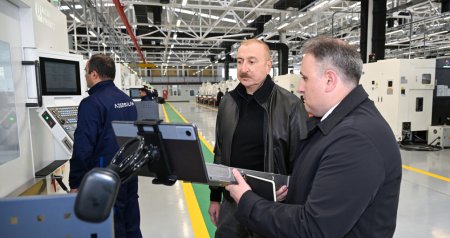 İlham Əliyev Tərtərdə elektromexanika zavodunun AÇILIŞINDA - FOTO
