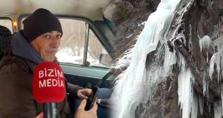 Valehedici gözəlliyə aparan təhlükəli YOLLAR - Donmuş Ramramay şəlaləsindən VİDEOREPORTAJ