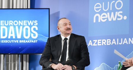 İlham Əliyev Davosda &ldquo;Euronews&rdquo; televiziyasına müsahibə verdi - FOTO/VİDEO