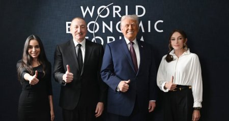 Prezident və ailəsi Davosda Trampla görüşüb - FOTO/VİDEO