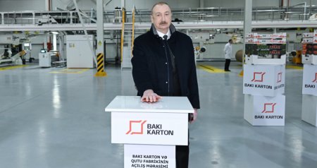 Sumqayıt Sənaye Parkında karton və qutu taralarının istehsalı müəssisəsinin açılışı oldu - FOTO