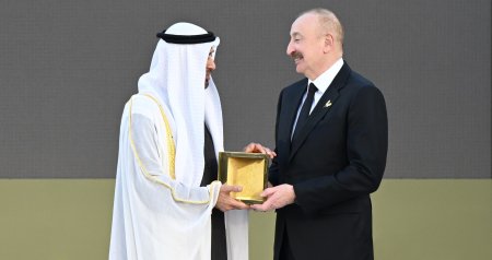 İlham Əliyevə "Zayed İnsan Qardaşlığı Mükafatı" TƏQDİM OLUNDU - FOTO/VİDEO