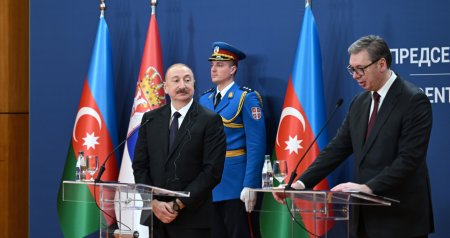 İlham Əliyev və Aleksandar Vuçiç mətbuata bəyanatlarla çıxış ediblər -FOTO/VİDEO