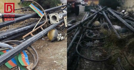 Bizim.Media YAZDI - Azərbaycan bayraqları yerdən YIĞIŞDIRILDI &ndash; VİDEO