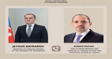 Ceyhun Bayramov iordaniyalı həmkarı ilə Yaxın Şərqdəki mövcud vəziyyəti MÜZAKİRƏ ETDİ