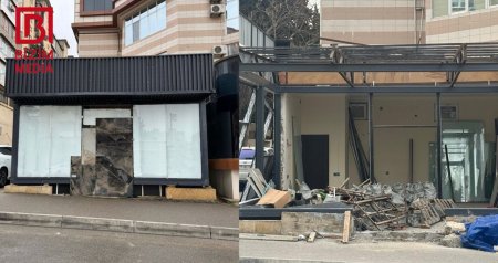Bizim.Media YAZDI &ndash; Xətaidə səkini zəbt edən qanunsuz tikili söküldü &ndash; FOTO/VİDEO