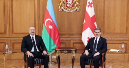 İlham Əliyevin Mixeil Kavelaşvili ilə təkbətək GÖRÜŞÜ - FOTO
