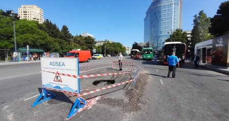 Paytaxtın mərkəzində yol çökmələrinin səbəbi bəlli oldu &ndash; RƏSMİ 