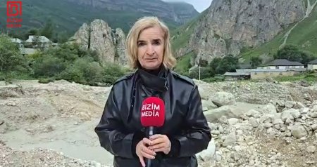 Ləzəyə yenidən gələn palçıq axını kəndi iki hissəyə BÖLDÜ &ndash; VİDEO