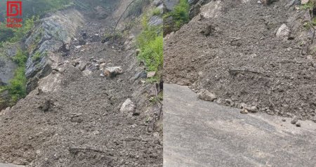 Quba-Xınalıq yolunda sürüşmə: Hərəkət çətinləşdi &ndash; FOTO/VİDEO