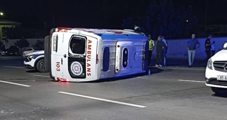 Naxçıvanda təcili tibbi yardım avtomobili aşdı - 4 yaralı var - FOTO