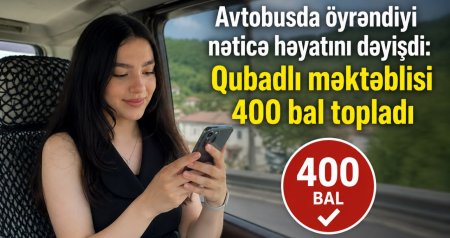 IV qrup üzrə ən yüksək nəticə ilə fərqlənən Qubadlı rayonu Mərdanlı kənd orta məktəbin şagirdi Zəhra Həsənli - FOTO