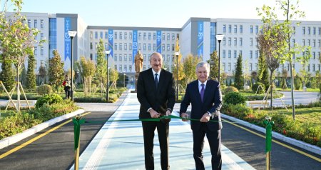 Prezidentlər Nizami Gəncəvi adına Universitetin açılışında - FOTO
