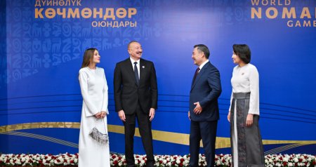 Prezident və xanımı Bişkekdə 6-cı Dünya Köçəri Oyunlarının AÇILIŞINDA - FOTO/VİDEO