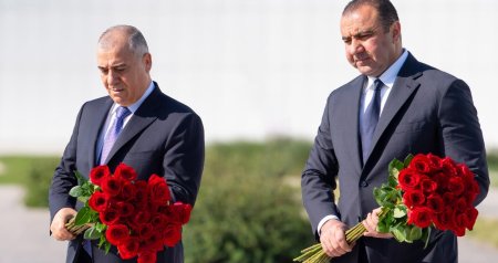 Əli Nağıyev və Orxan Sultanov Bakı şəhərindəki Zəfər parkını ziyarət etdilər - FOTO