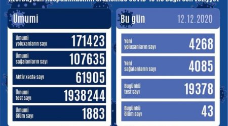 Azərbaycanda bir gündə 43 nəfər həyatını itirdi