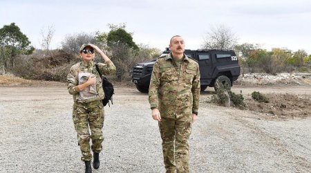 Prezident azad olunmuş ərazilərdən keçərək Şuşaya doğru yoluna davam edir - VİDEO