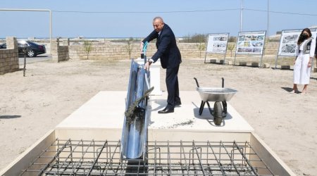 Prezident və birinci xanım Pirşağıda təməlqoyma mərasimində iştirak etdi