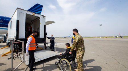 12 ağır yaralı qazi Türkiyəyə göndərildi - FOTOLAR