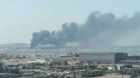 Bakının bu ərazisində YANĞIN BAŞLADI - VİDEO 