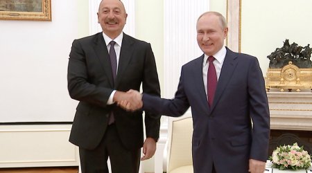 İlham Əliyev və Vladimir Putin arasında görüş başladı - FOTO/VİDEO