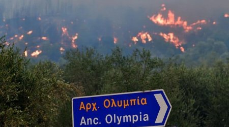 Yunanıstanda Qədim Olimpiya şəhərinin yaxınlığında YANĞIN – VİDEO-FOTO