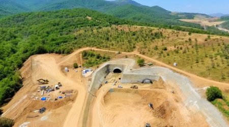 Şuşa yolunda 5.1 km-lik tunelin tikintisi belə davam etdirilir - VİDEO